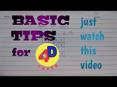 BASIC TIPS PARA MY CHANCE MANALO SA 4D LOTTO.